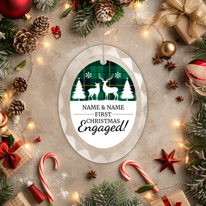 First Christmas Engaged UV Printed Hanging Ornament 006