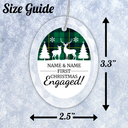 First Christmas Engaged UV Printed Hanging Ornament 006