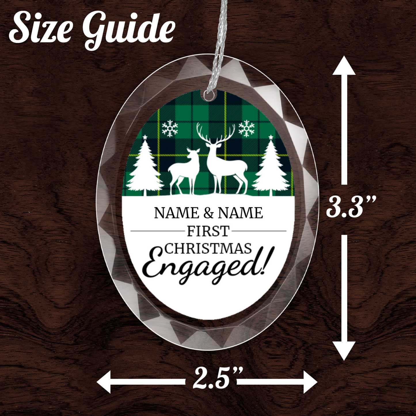 First Christmas Engaged UV Printed Hanging Ornament 006