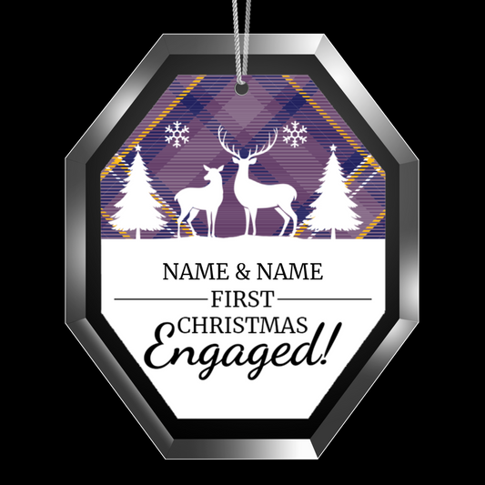 First Christmas Engaged UV Printed Octagon Hanging Ornament 005