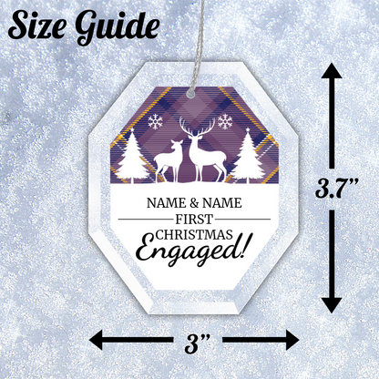 First Christmas Engaged UV Printed Octagon Hanging Ornament 005