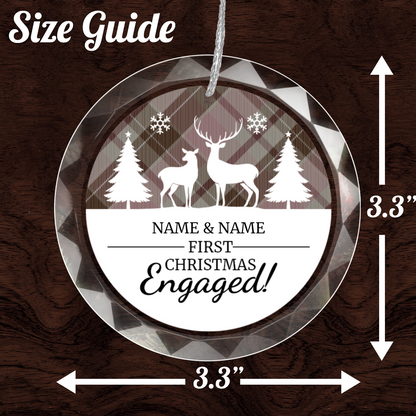 First Christmas Engaged UV Printed Round Hanging Ornament 002