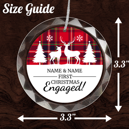 First Christmas Engaged UV Printed Round Hanging Ornament 003