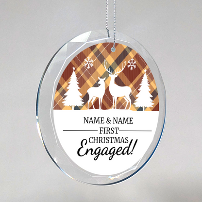 First Christmas Engaged UV Printed Round Hanging Ornament 004