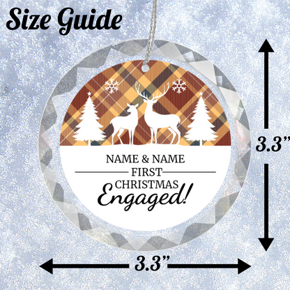 First Christmas Engaged UV Printed Round Hanging Ornament 004