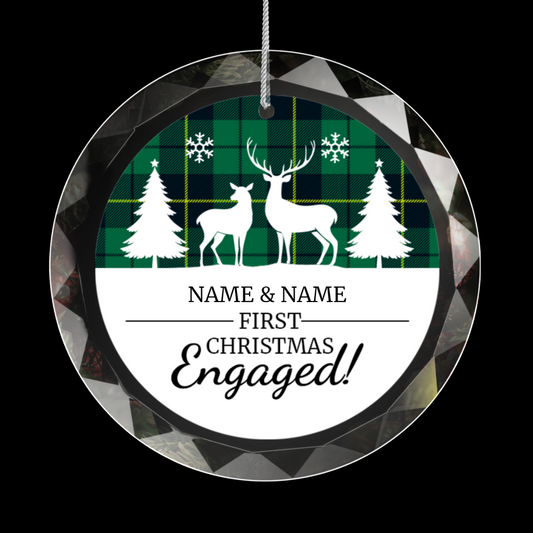 First Christmas Engaged UV Printed Round Hanging Ornament 006