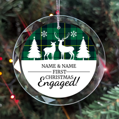 First Christmas Engaged UV Printed Round Hanging Ornament 006