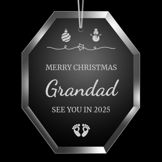 New Baby's Family Octagon Laser Engraved Christmas Hanging Ornament 002