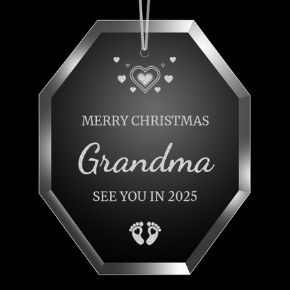 New Baby's Family Octagon Laser Engraved Christmas Hanging Ornament 003