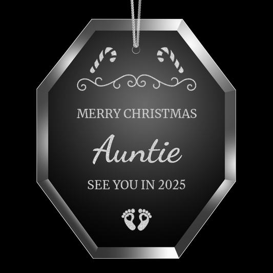 New Baby's Family Octagon Laser Engraved Christmas Hanging Ornament 004