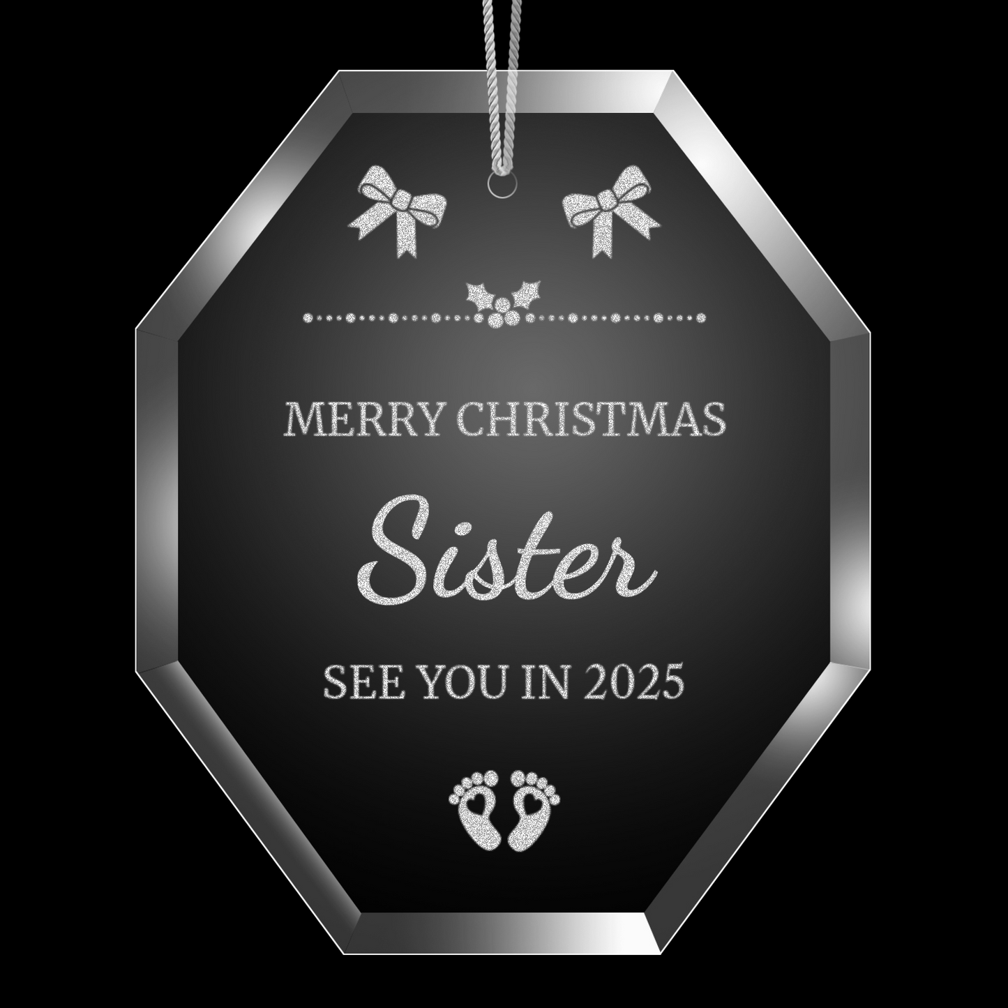 New Baby's Family Octagon Laser Engraved Christmas Hanging Ornament 006