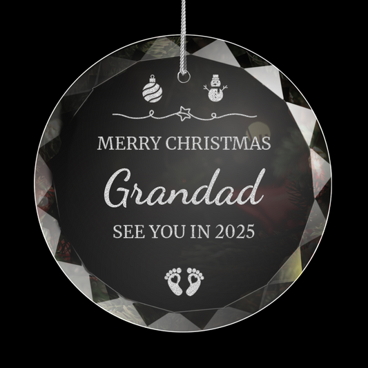 New Baby's Family Laser Engraved Round Christmas Hanging Ornament 002