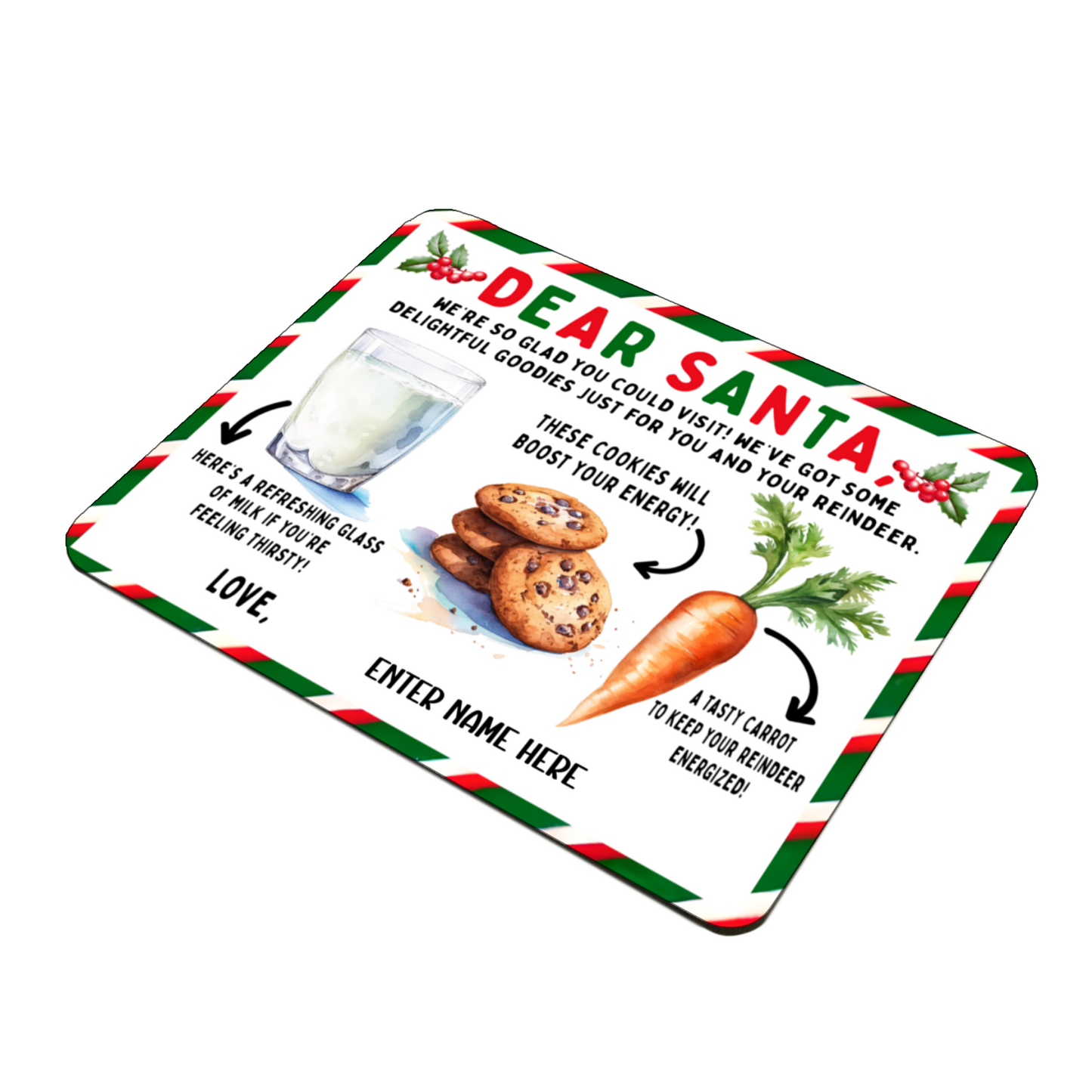 Personalized Christmas Eve Treat Mat – Add Your Own Name - Custom Holiday Decor