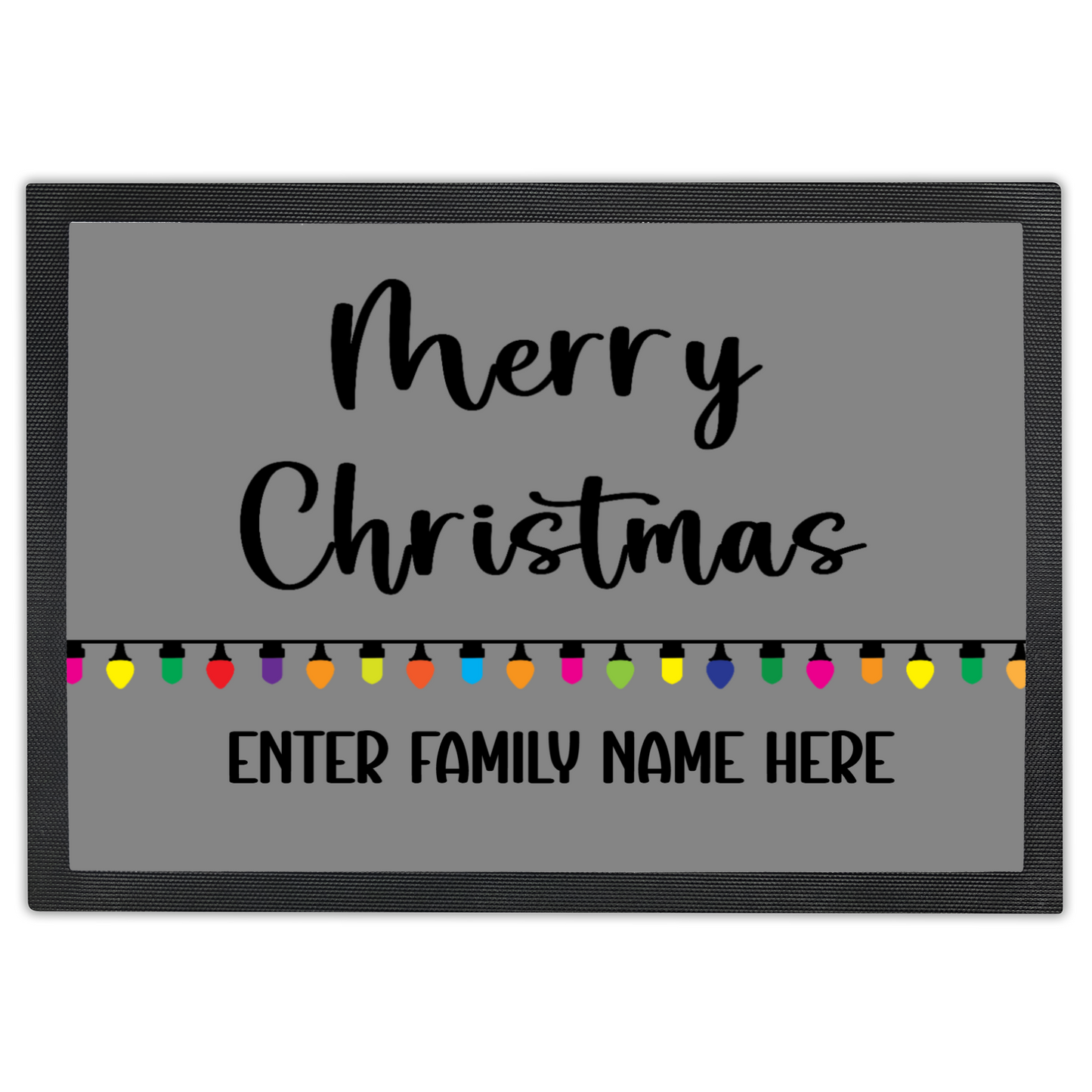 Personalized Christmas Doormat - Merry Christmas with Colorful Lights for Families