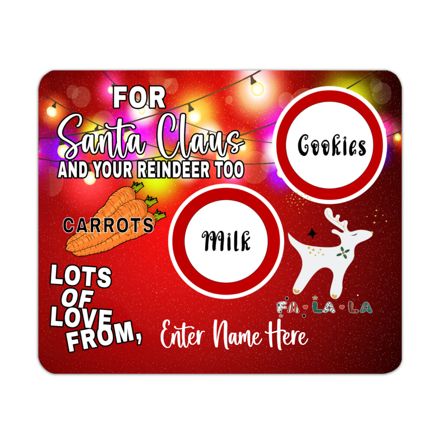 Personalized Christmas Eve Treat Mat – Add Your Own Name - Custom Holiday Decor