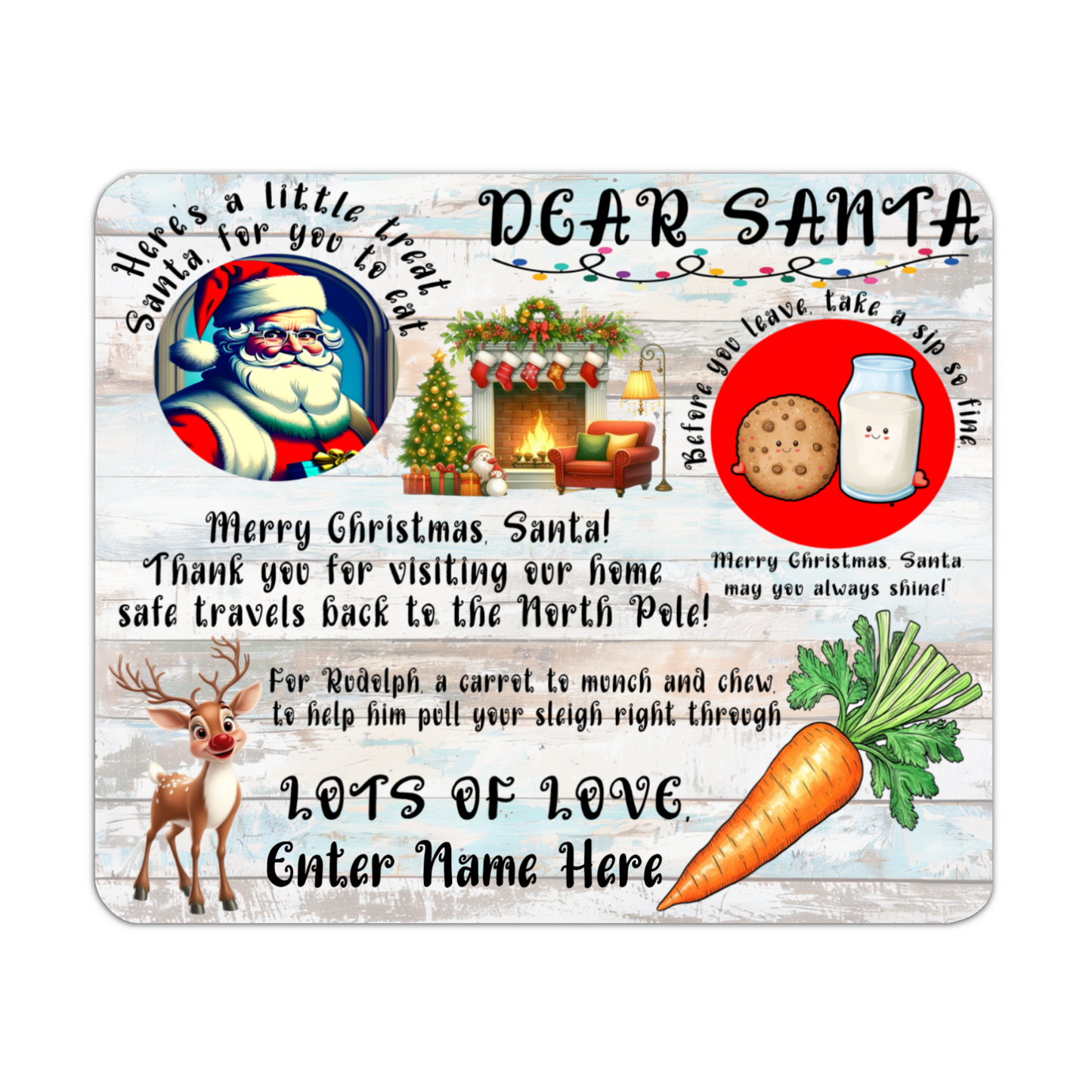 Personalized Christmas Eve Treat Mat – Add Your Own Name - Custom Holiday Decor