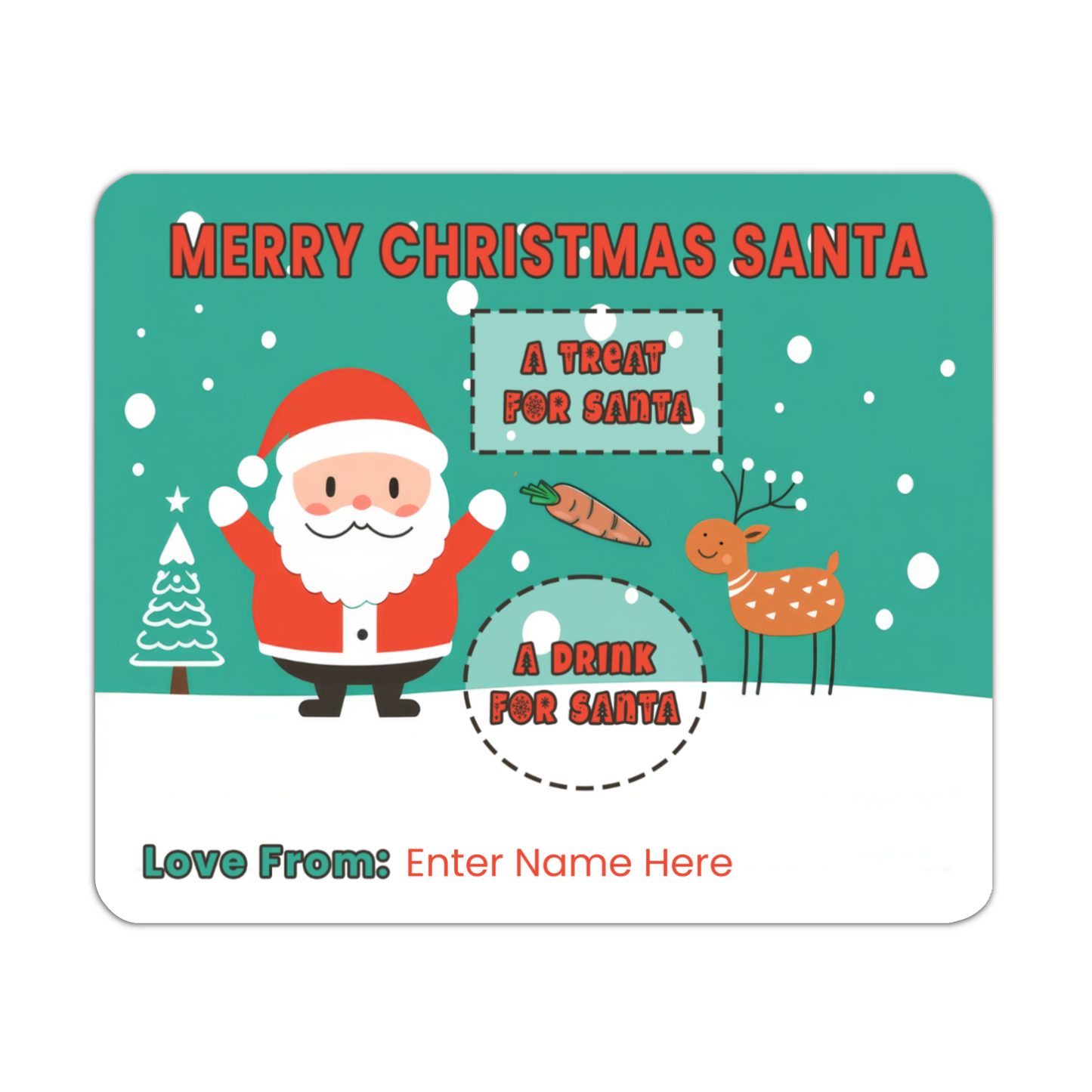 Personalized Christmas Eve Treat Mat – Add Your Own Name - Custom Holiday Decor