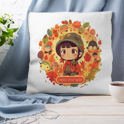 Cute Fall Girl Pillow