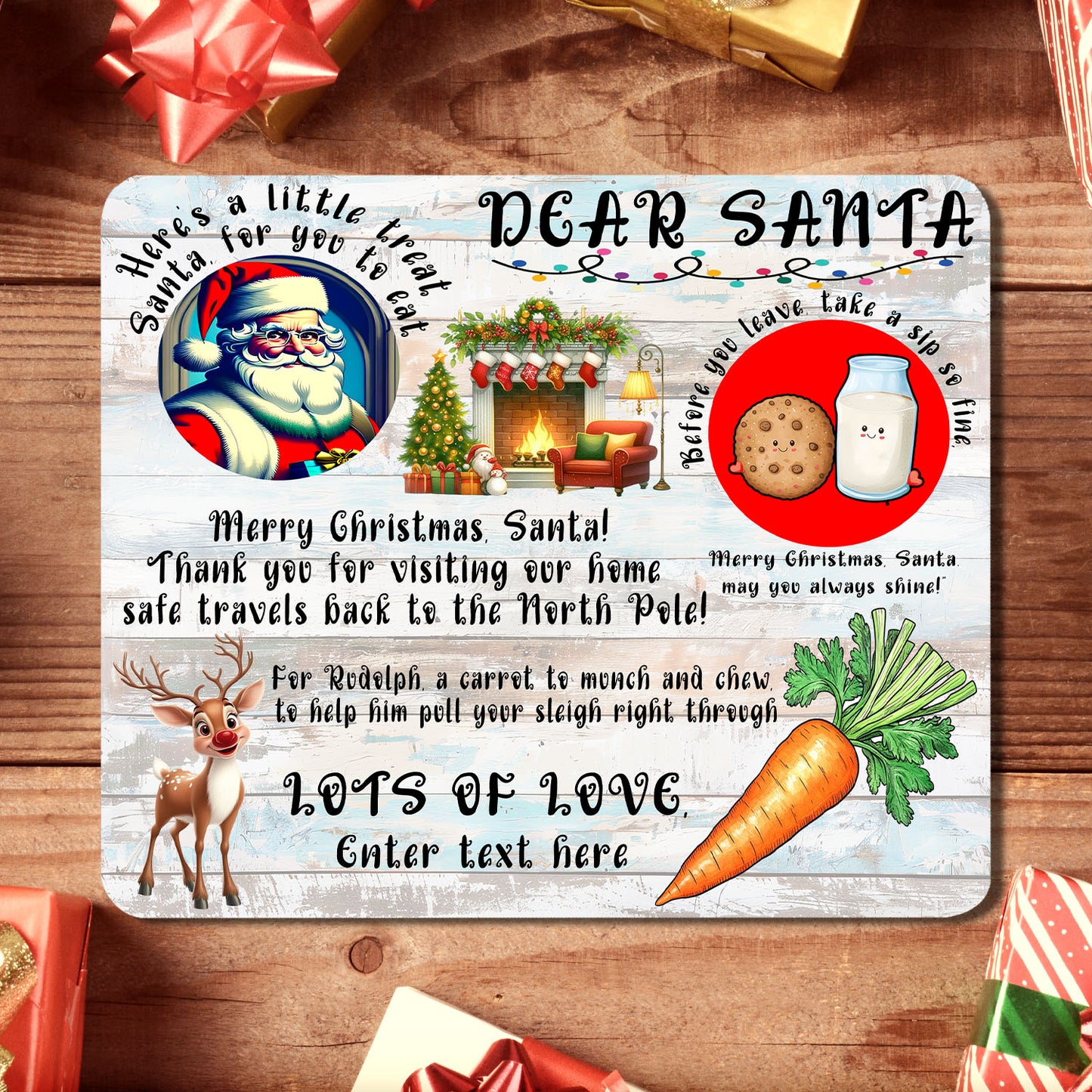 Personalized Christmas Eve Treat Mat – Add Your Own Name - Custom Holiday Decor