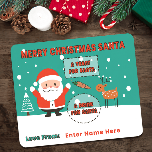 Personalized Christmas Eve Treat Mat – Add Your Own Name - Custom Holiday Decor