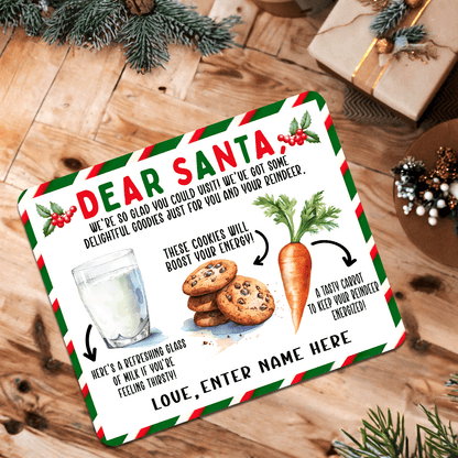 Personalized Christmas Eve Treat Mat – Add Your Own Name - Custom Holiday Decor