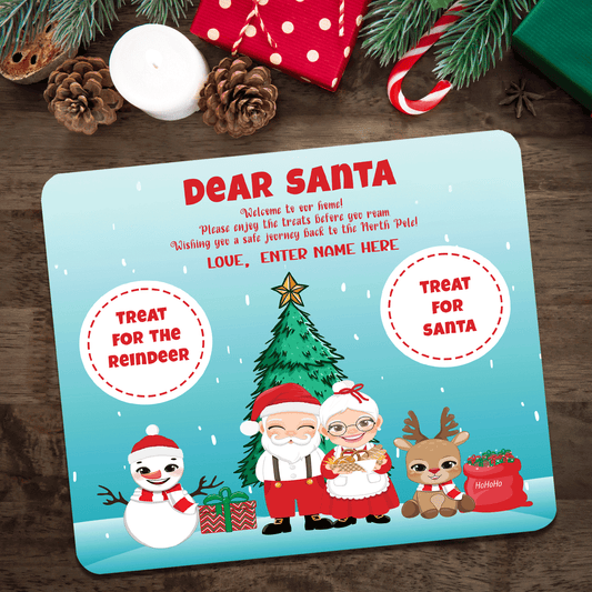 Personalized Christmas Eve Treat Mat – Add Your Own Name - Custom Holiday Decor