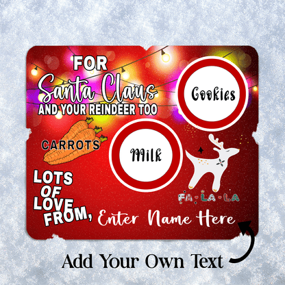 Personalized Christmas Eve Treat Mat – Add Your Own Name - Custom Holiday Decor