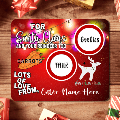 Personalized Christmas Eve Treat Mat – Add Your Own Name - Custom Holiday Decor