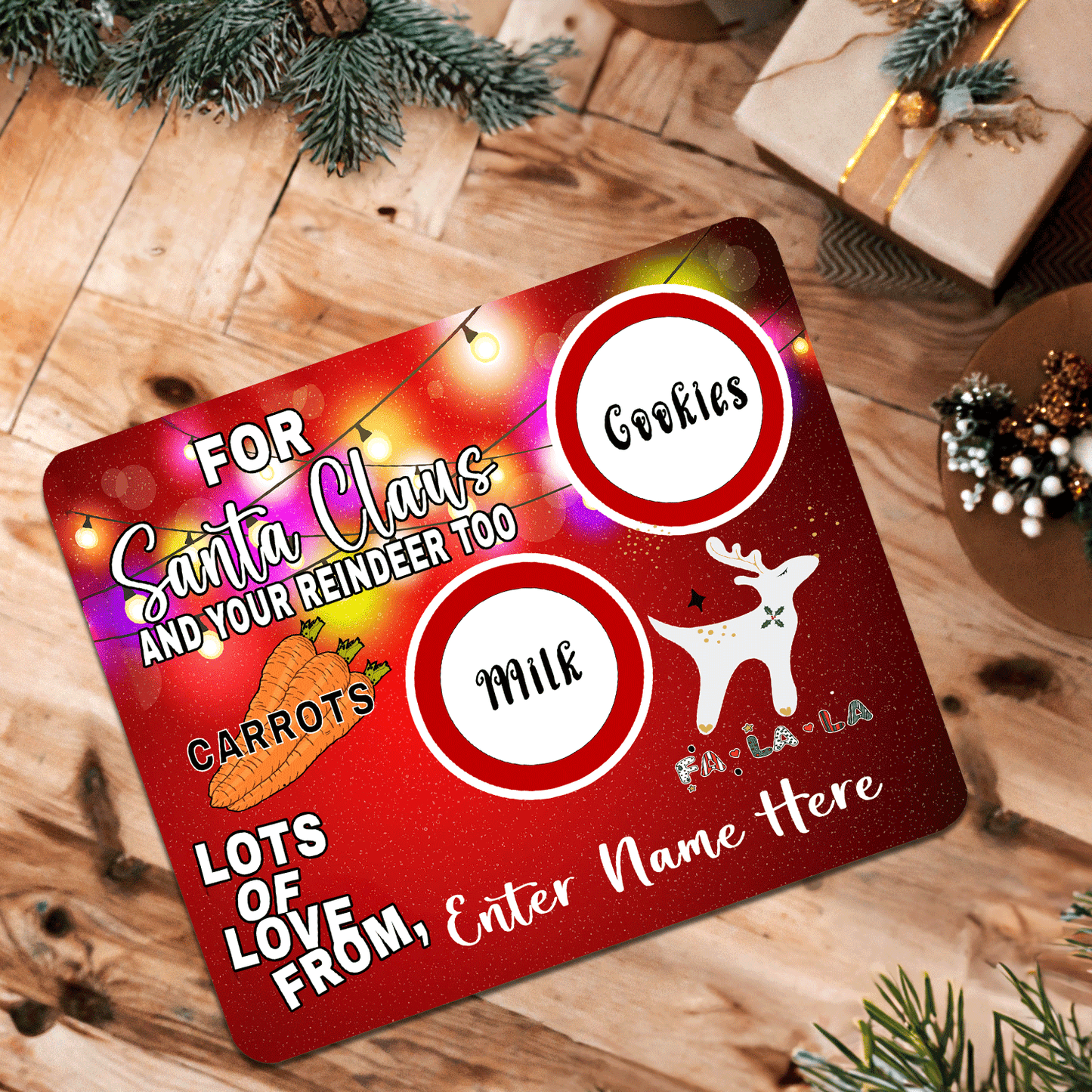 Personalized Christmas Eve Treat Mat – Add Your Own Name - Custom Holiday Decor