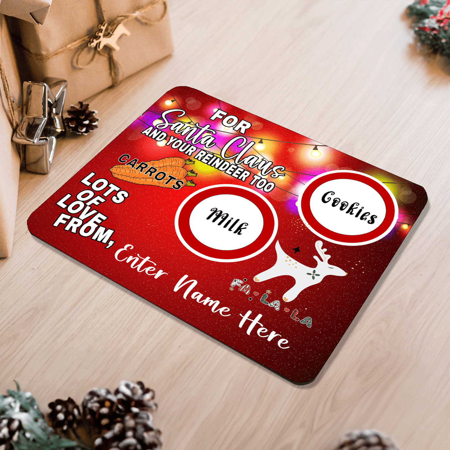 Personalized Christmas Eve Treat Mat – Add Your Own Name - Custom Holiday Decor