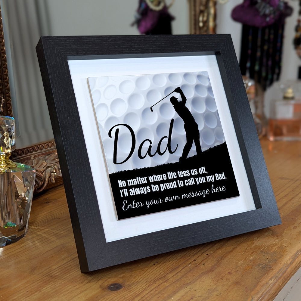 Gifts For Dad – Golf Lover Verse Framed Ceramic Tiles