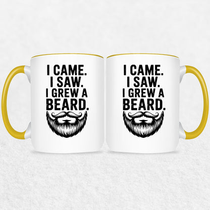 Gifts For Men - I Came I Saw I Grew A Beard - Mugs 2 Tone & White