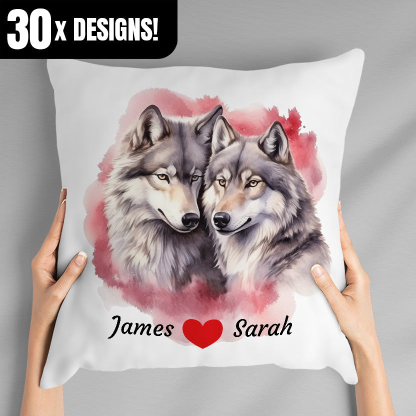 Couples Gift Personalized Animal Throw Pillows - Add Your Own Names ...