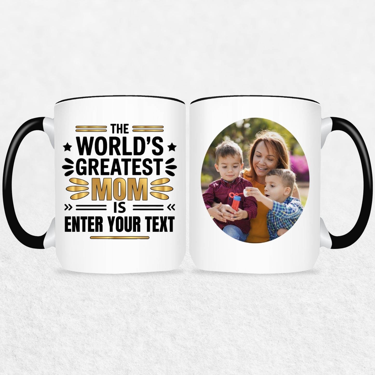 Gifts For Mom - The World's Greatest Mom Is - 2 Tone & White Mugs
