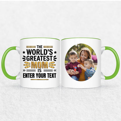 Gifts For Mom - The World's Greatest Mom Is - 2 Tone & White Mugs
