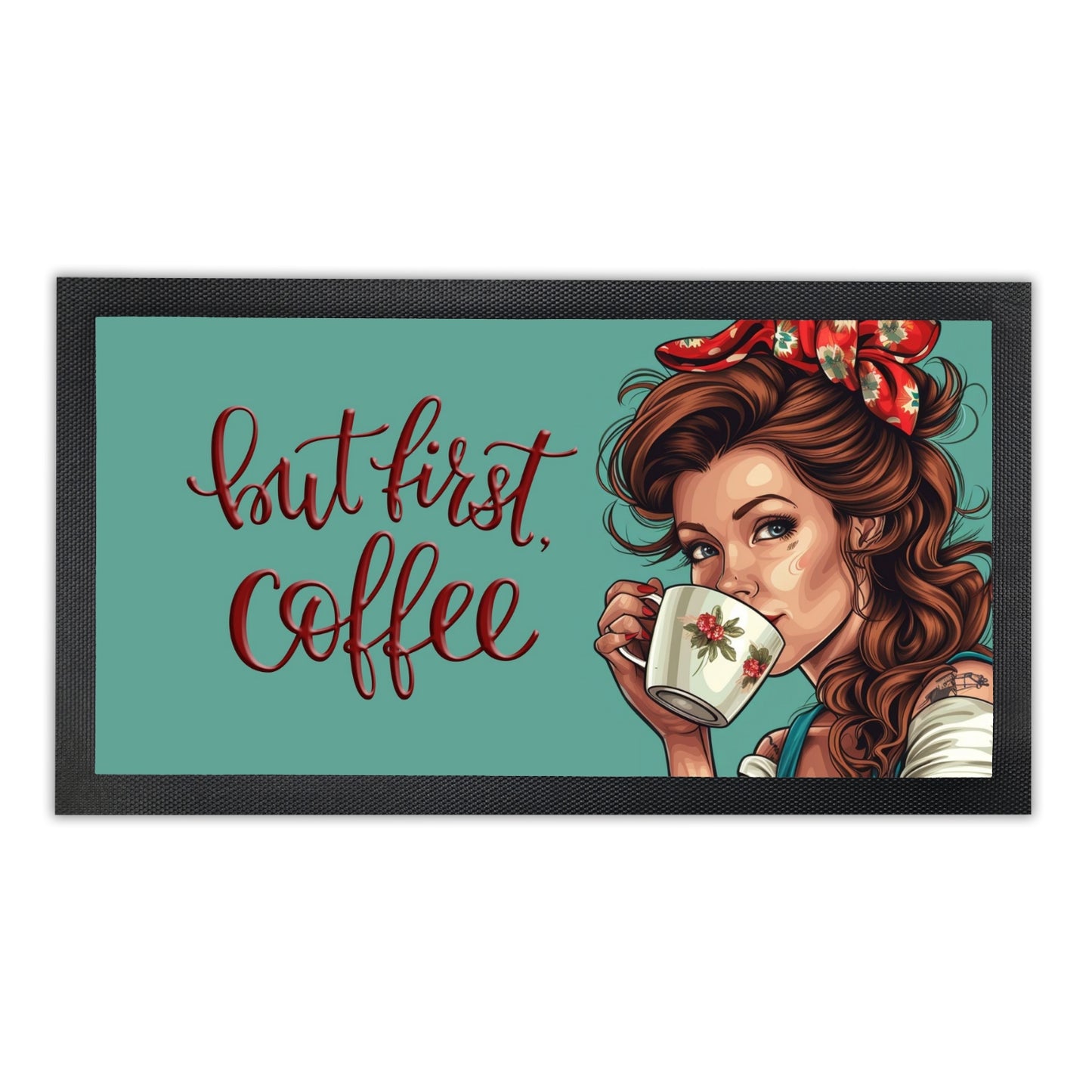 Custom Printed Coffee Station Mat / Kitchen Mat 4 Designs To Choose From 4 Designs