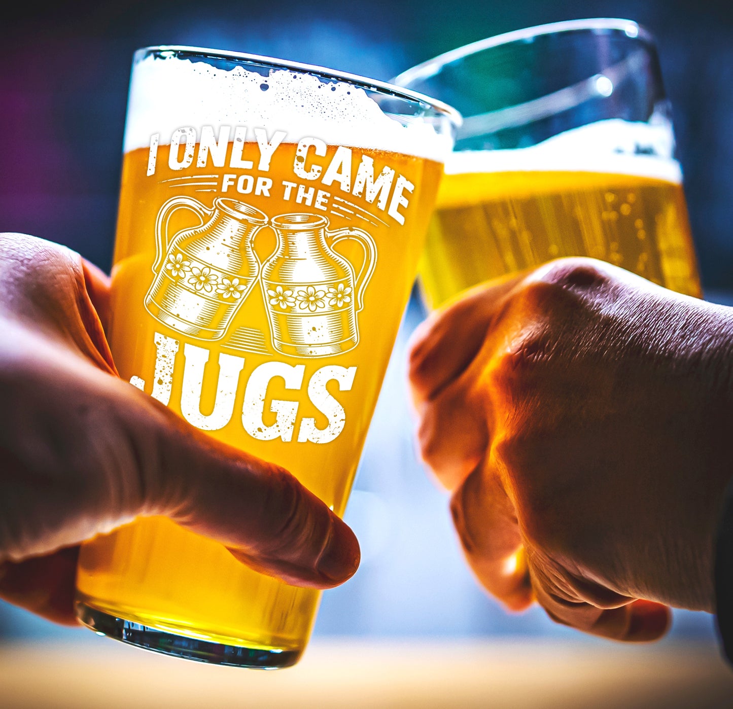 Funny Beer Glass – I Only Came for the Jugs Pint Glass Gift