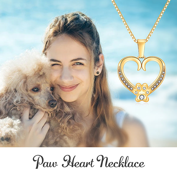 Worlds Best Shih Tzu Mom Paw Heart Pendant