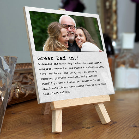 Gifts For Dad - Dictionary Definition Great Dad - Tile On Easel