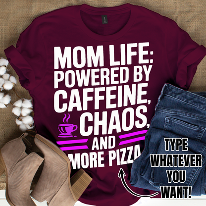Gifts For Mom - Mom Life Powered By Caffeine & - Gildan 6400 Tshirts
