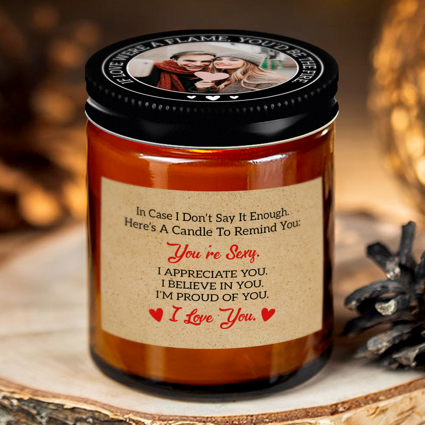 Gifts For Partner - In Case I Don’t Say It Enough - Candle Jar With Lid