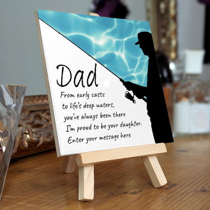 Gifts For Dad – Fishing Verse from Daughter Personalised Tile with Easel