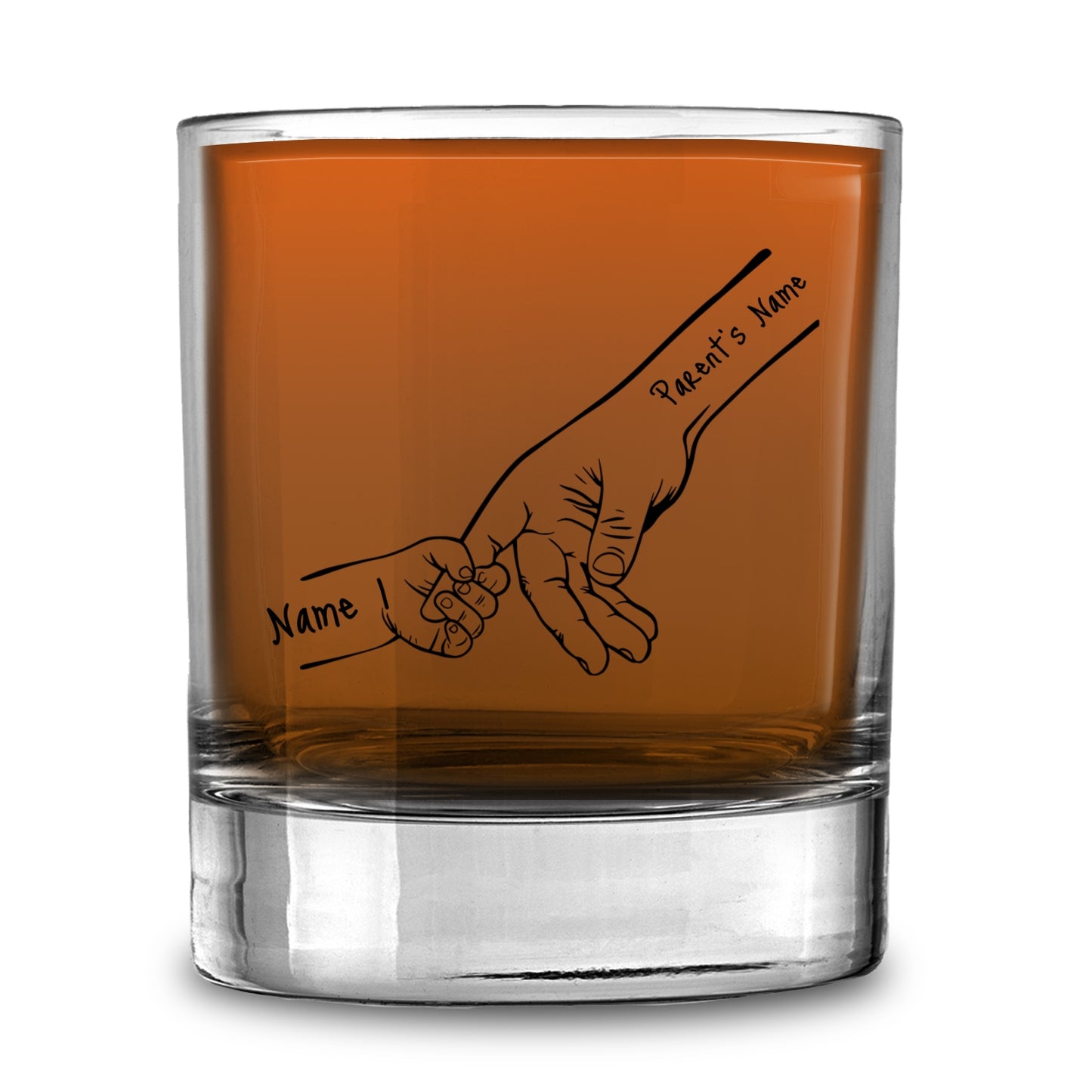 Gifts For Family - Family Hands Personalized Whiskey Glass