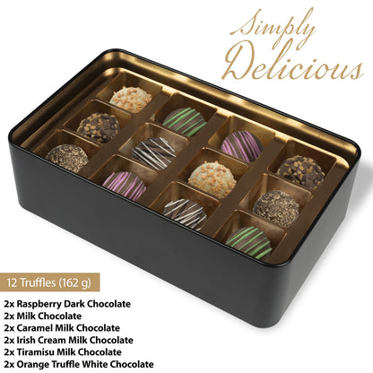 Wedding Anniversary Gift - Keepsake Tin of 12 Handmade Chocolates