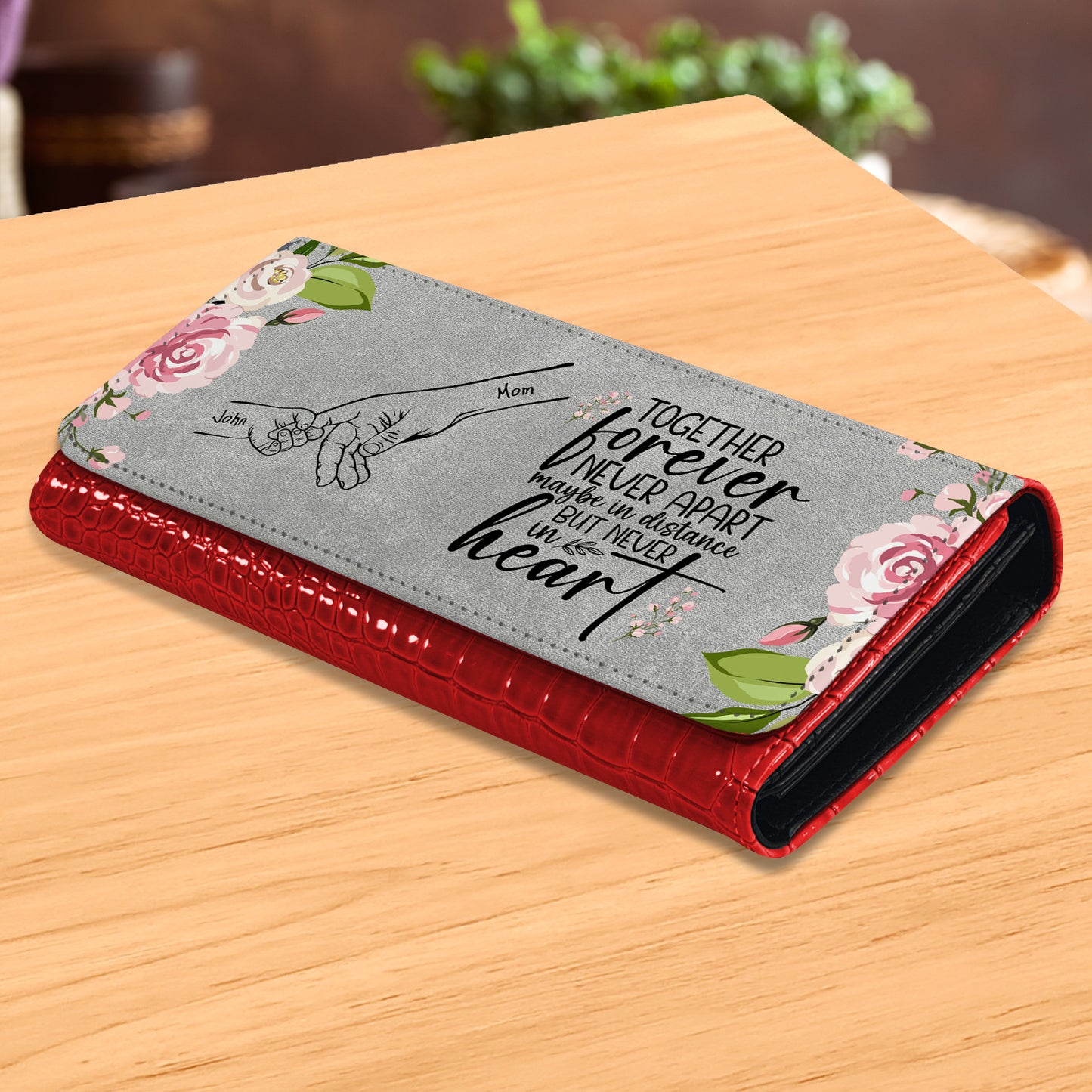 Gifts For Moms & Family - Family Hands Personalized Faux Crocodile Purse