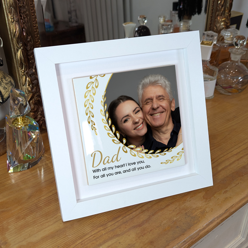 Gifts For Dad - With All My Heart I Love You - Framed Ceramic Tile