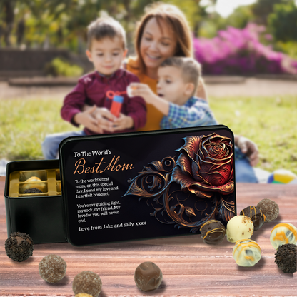 Gifts For Moms - The World's Best Mom - Keepsake Tin Of Chocolates