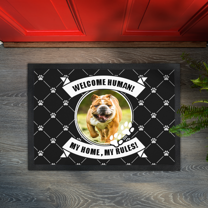 Personalized Doormat - My Home My Rules With Photo Upload