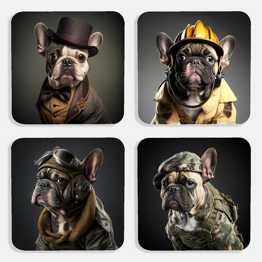 French Bulldog Professionals - Set Of 4 Unique High Quality Coasters