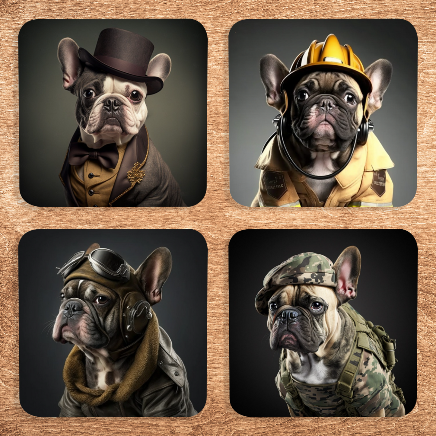 French Bulldog Professionals - Set Of 4 Unique High Quality Coasters